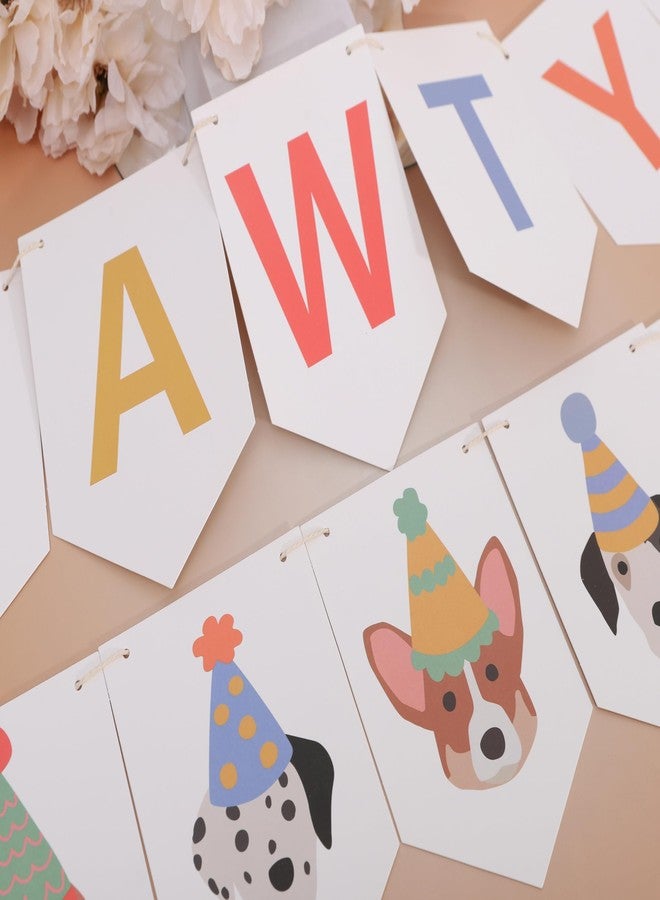 Agkvw Let’s Pawty Dog Banner - Dog Happy Birthday Banner, Puppy Party Garland, Pet Birthday Decoration for Dogs Lovers, Puppy Shower or Adoption Celebration (white puppy banner) - Image 5